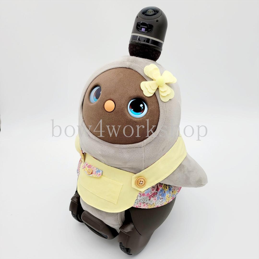 ラボットの服ハンドメイド リバティ柄サロペット+お花飾りセット（イエロー）