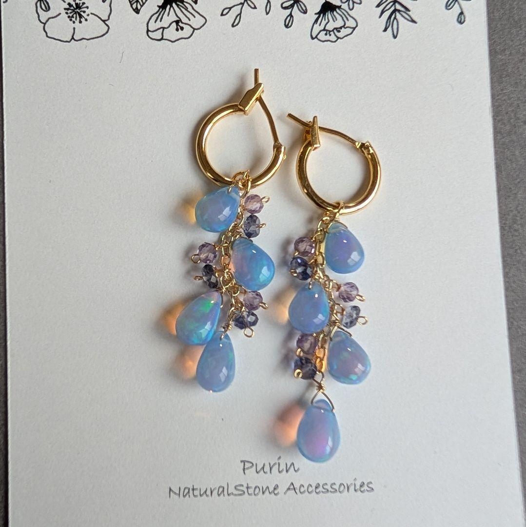 ホワイトアゲート ピアス