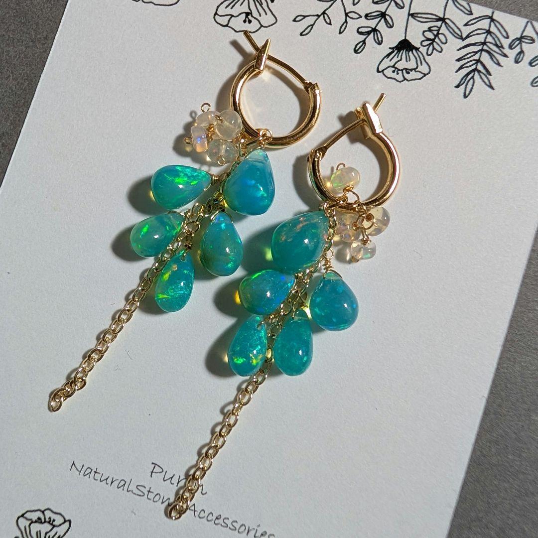 ホワイトアゲート ピアス