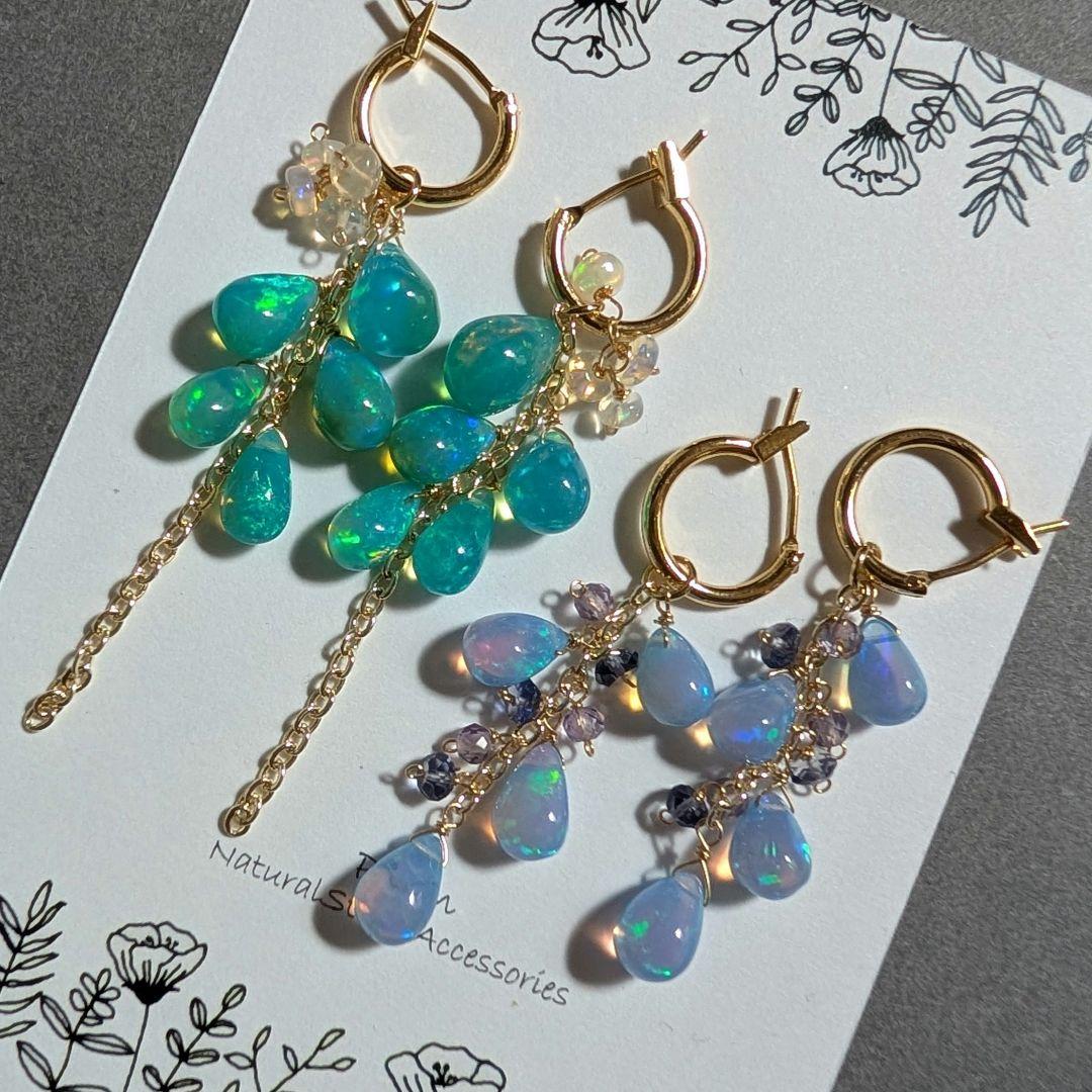 ホワイトアゲート ピアス