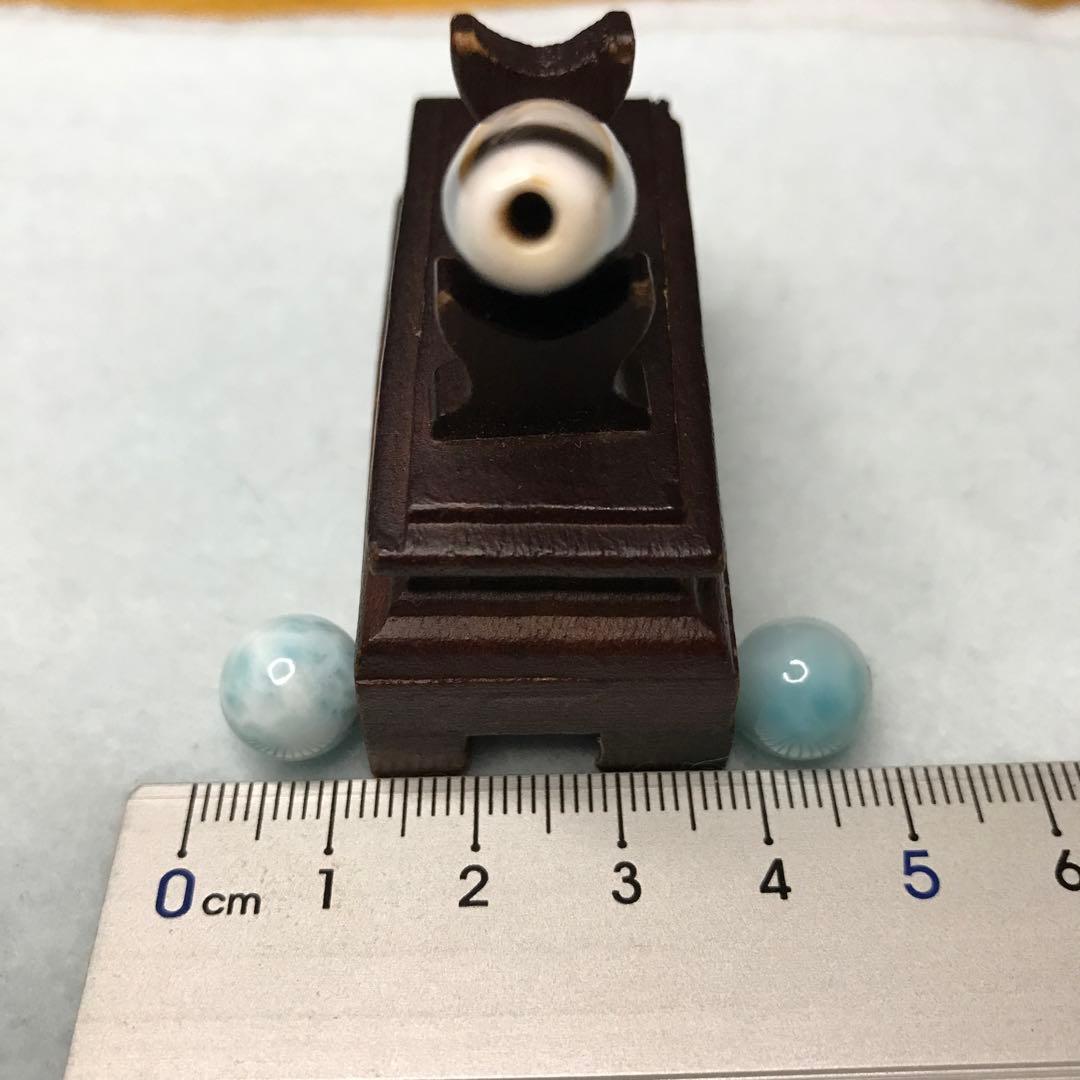 超激レア珍品‼︎ 小盧至純　白金銭鈎天珠　10mm　SAクラス ラリマー2個付き