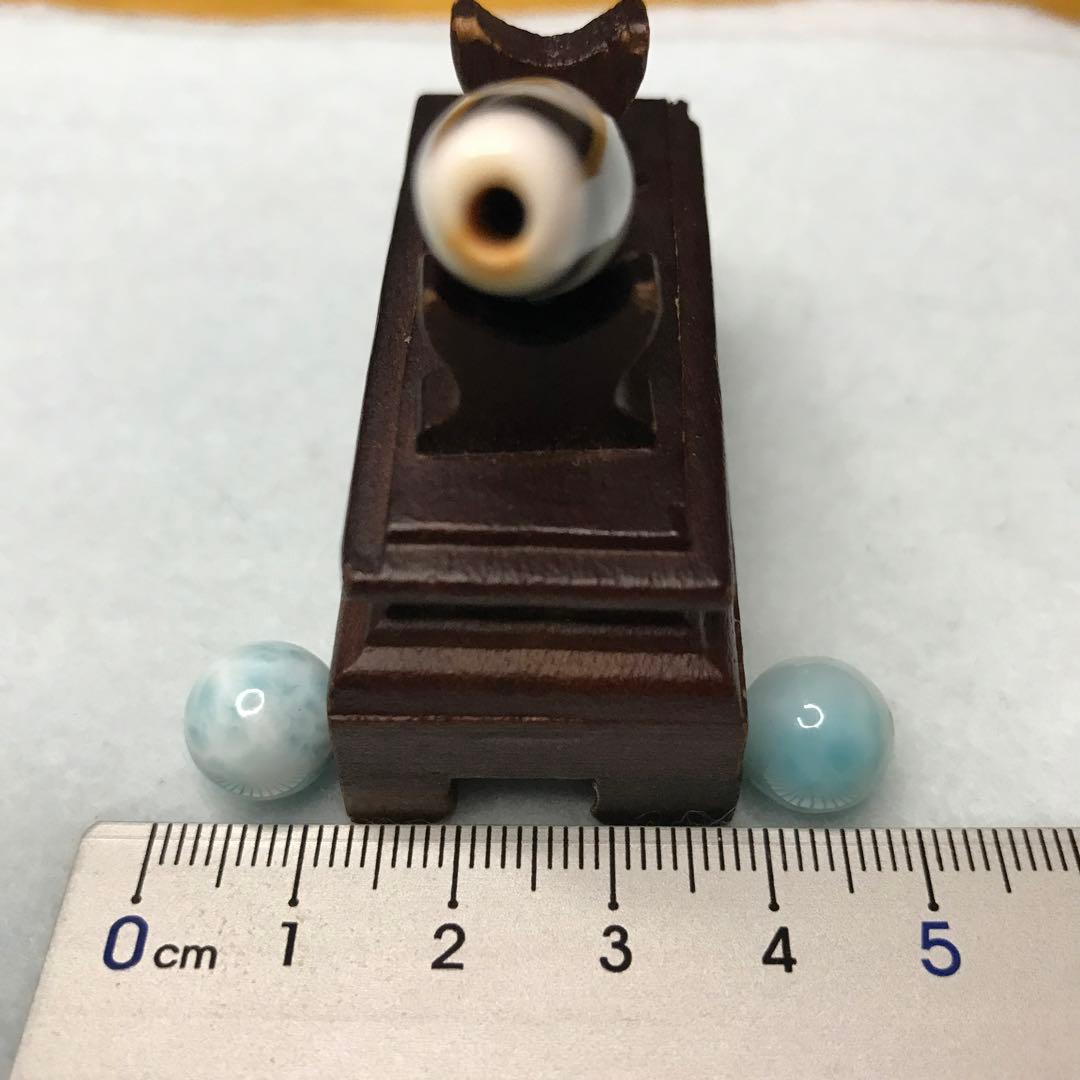 超激レア珍品‼︎ 小盧至純　白金銭鈎天珠　10mm　SAクラス ラリマー2個付き