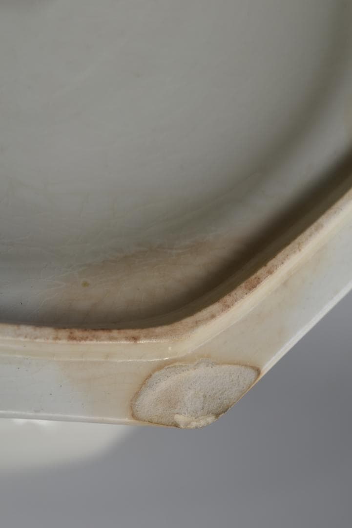 訳有　クレイユモントロー　オクトゴナル　スーピエ　印有　フランスアンティーク金継