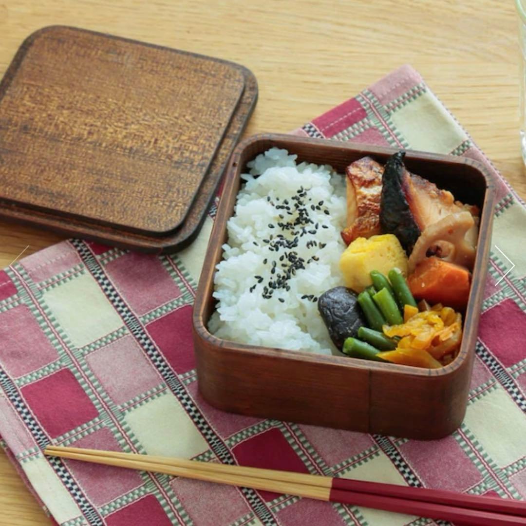 杉の木クラフト　お弁当　正方形　深型　コトゴト　曲げわっぱ