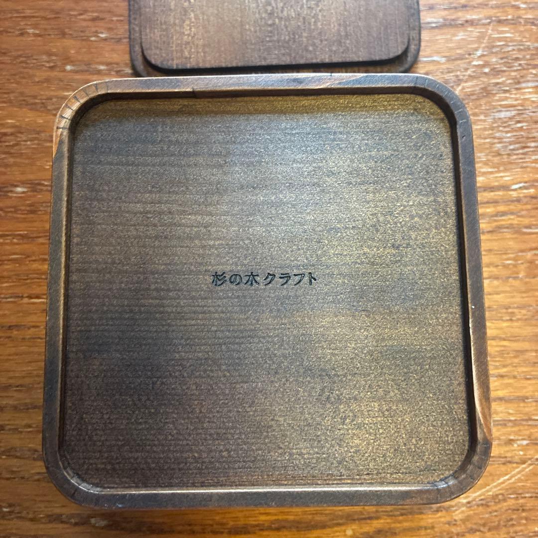 杉の木クラフト　お弁当　正方形　深型　コトゴト　曲げわっぱ