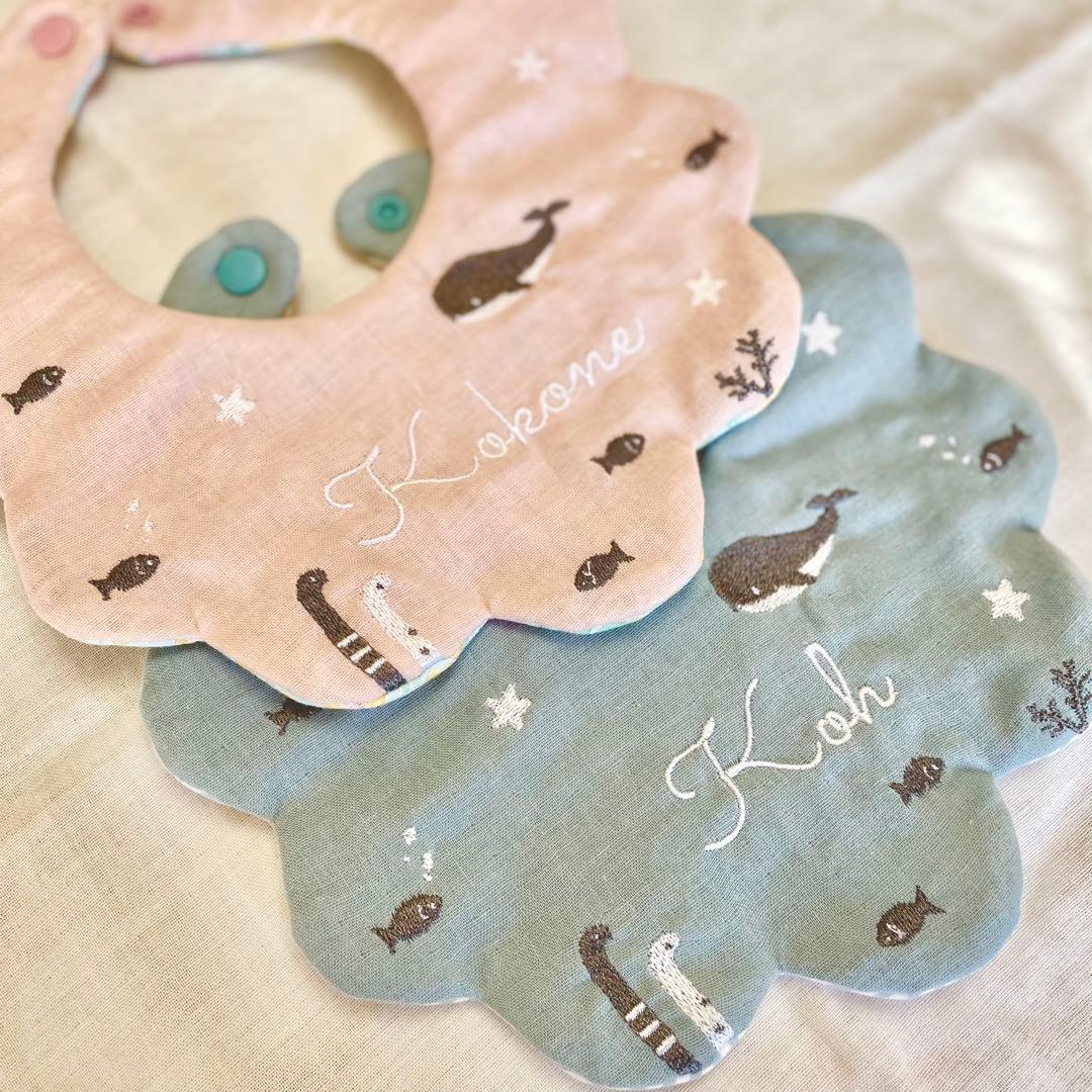 名入れ刺繍　もくもくスタイ《うみ》