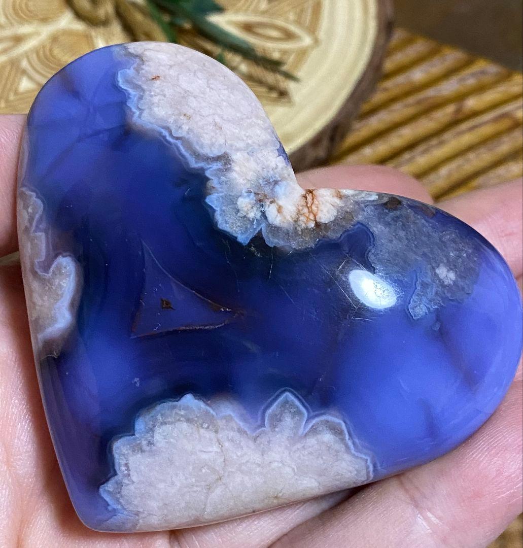 ⭐so ⭐ブルー フラワー アゲート★桜瑪瑙★ぷっくり ハート★大き他