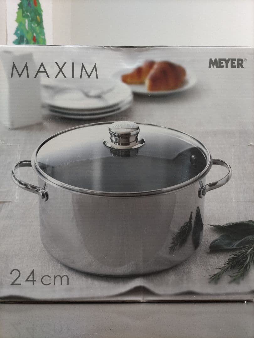 【未使用品】マイヤー 両手鍋 マキシム 24cm ステンレス 箱はいたみあり