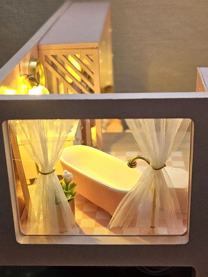 ドールハウス ミニチュアハウス 完成品 ロフト LED ウサギ