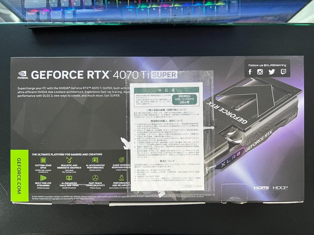 グラフィックボード・グラボ・ビデオカード PNY RTX4070Ti SUPER 16GB OC XLR8 ARGB