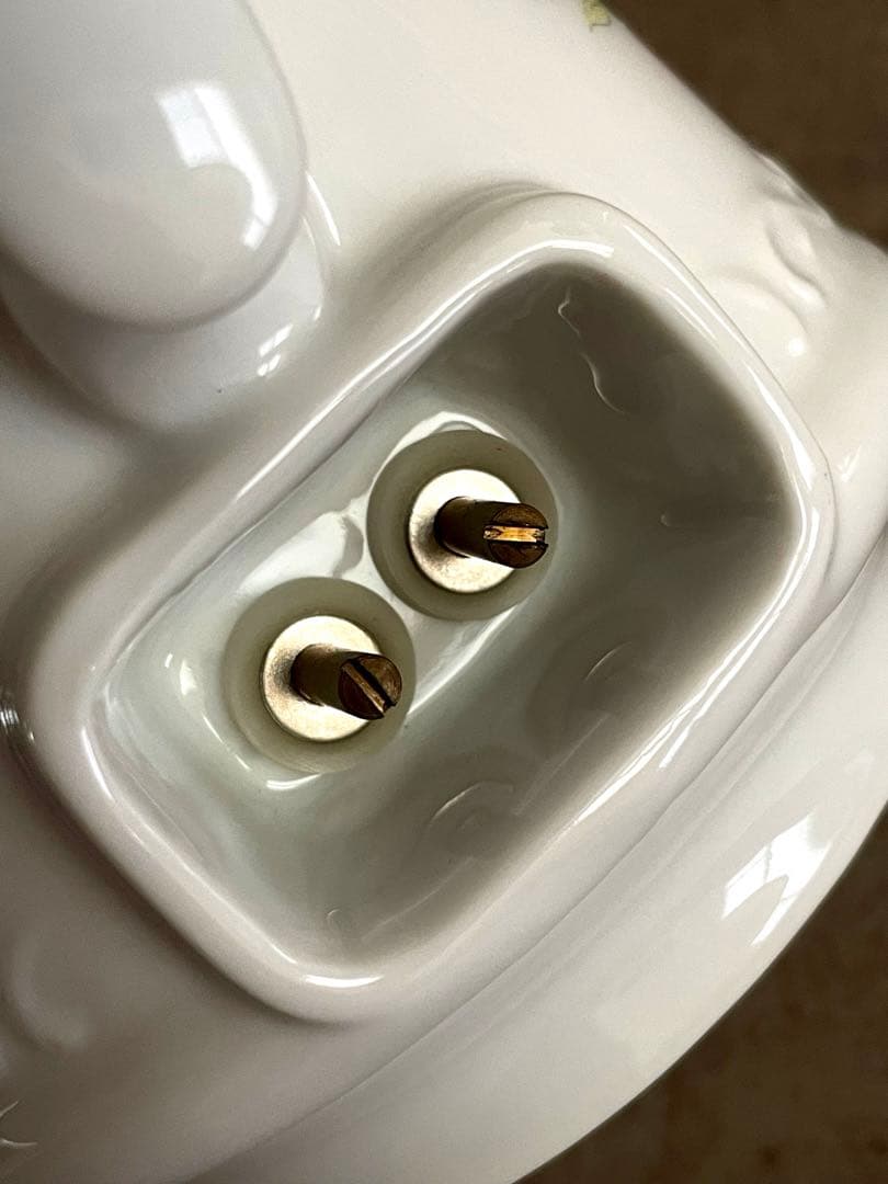 新品　昭和レトロ　陶器製　電気ポット　アンティーク　花柄　洋風　ポット　飾り