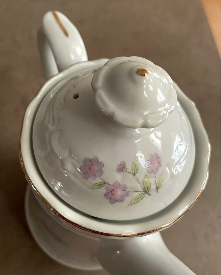 新品　昭和レトロ　陶器製　電気ポット　アンティーク　花柄　洋風　ポット　飾り