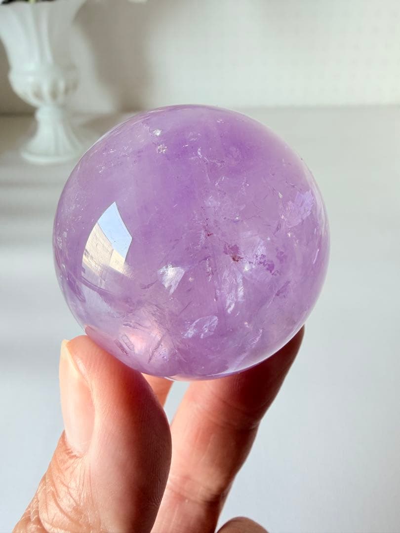 ✴︎癒し系✴︎天然石♡ ラベンダーアイリスアメジストスフィア　Φ46mm