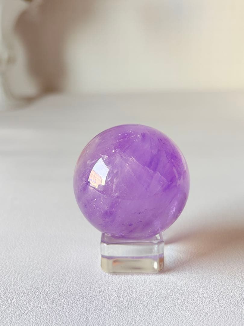 ✴︎癒し系✴︎天然石♡ ラベンダーアイリスアメジストスフィア　Φ46mm