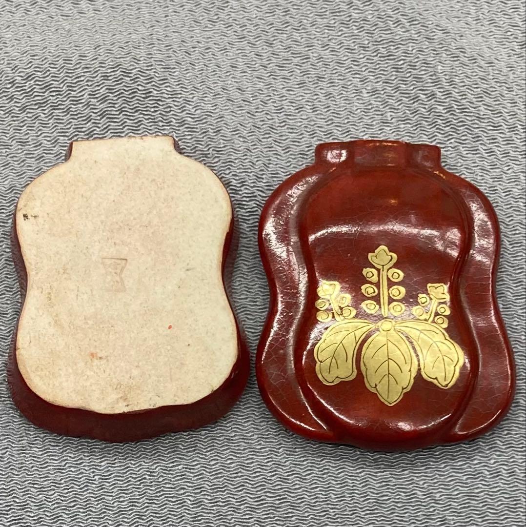 B579b「聚瓢 香合」せいか作　木津宗泉箱書付有　色絵金彩　香道具　茶道具