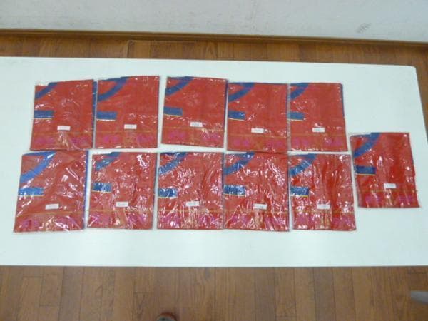 国鳩 Kunibato 胸あて エプロン ブルー レッド 21枚 セット 前掛け