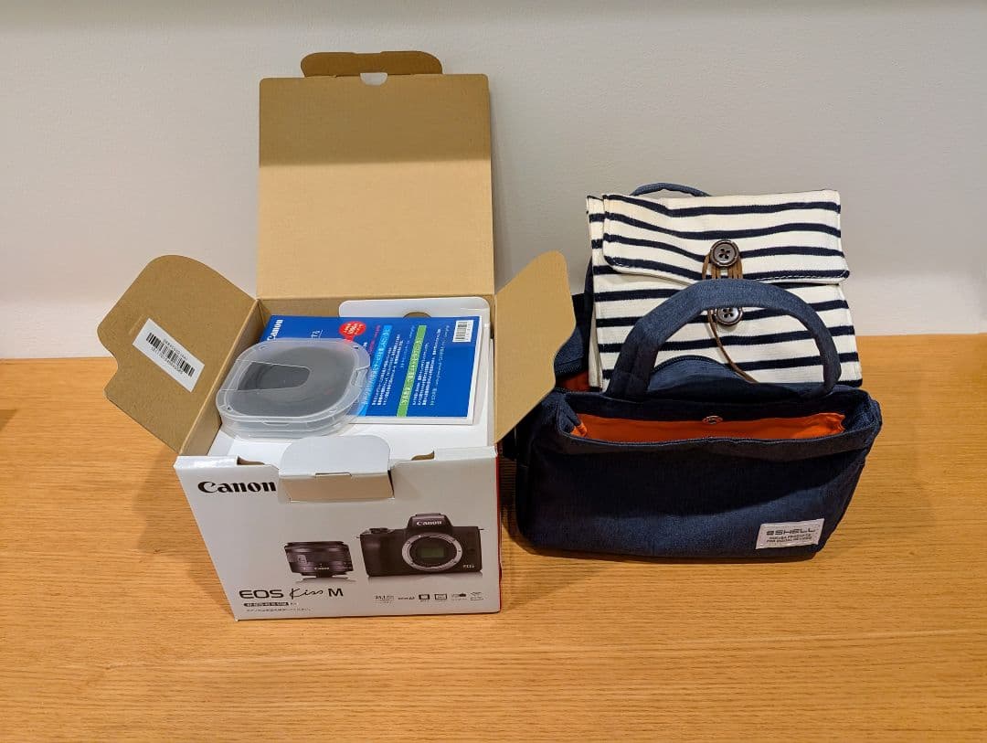 【美品】Canon EOS Kiss M ホワイト 望遠ズームレンズ