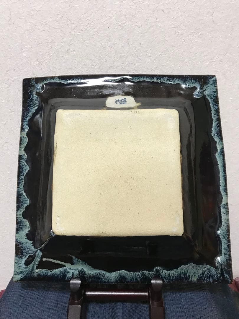 北海道　岩見沢　こぶし焼き　山岡三秋　大皿 キャビネット保管品