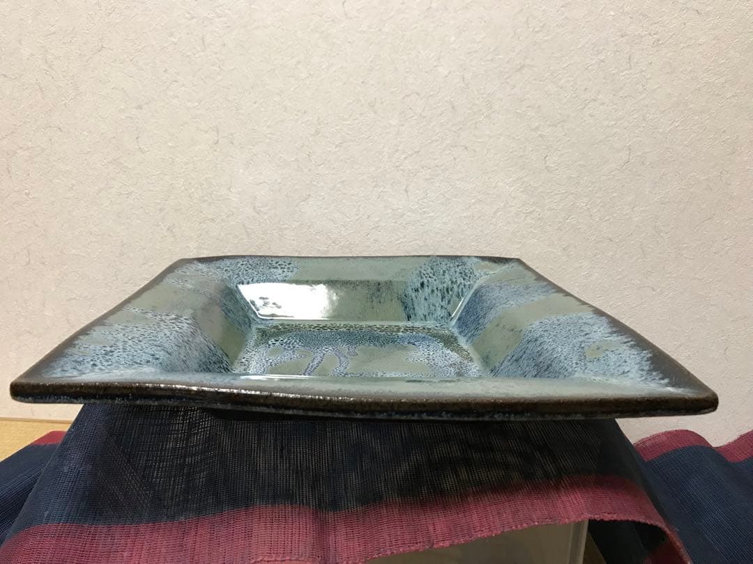 北海道　岩見沢　こぶし焼き　山岡三秋　大皿 キャビネット保管品