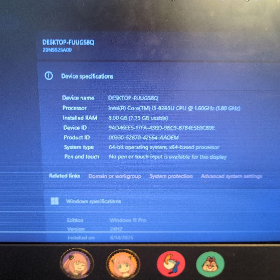 Lenovo L390( 8/256GB Windows ノートPC)ブロークン