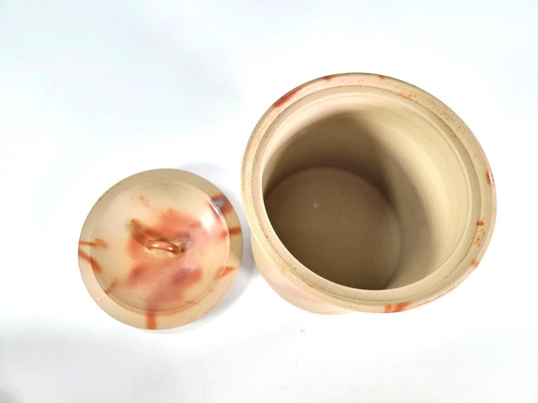 【送料無料・蔵出し・名人作】備前焼　緋襷　水指　在銘　茶道具　茶器　茶道