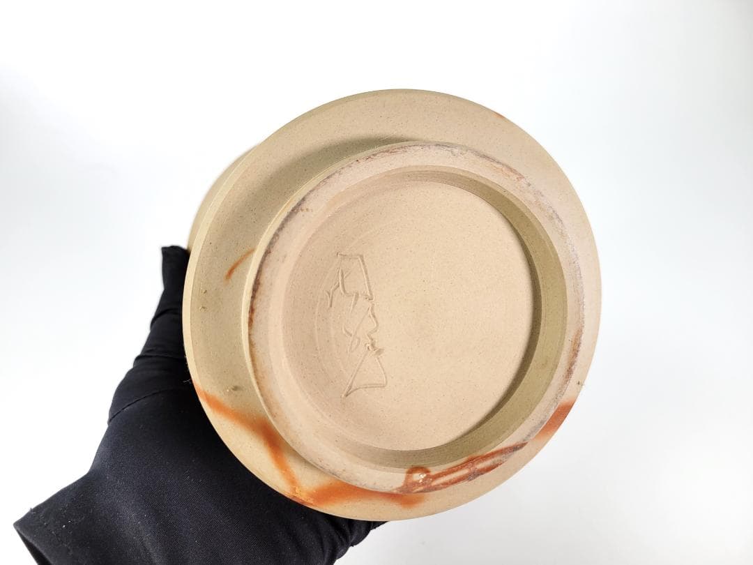 【送料無料・蔵出し・名人作】備前焼　緋襷　水指　在銘　茶道具　茶器　茶道