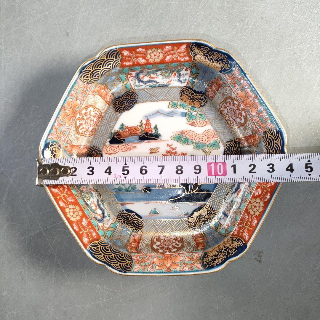 A1367-3/有田焼/幸楽窯/古伊万里金彩錦色絵山水取皿揃5客/共箱/懐石道具