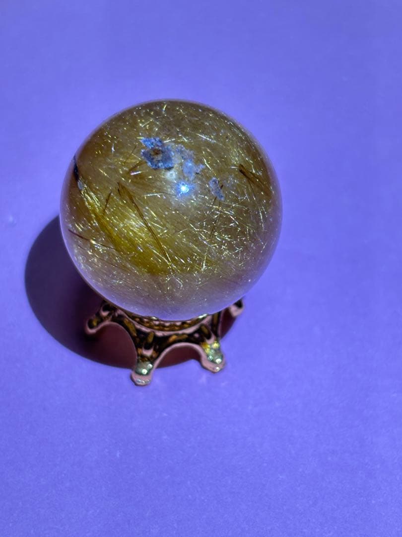 ルチル　ルチルクォーツ　財運　高品質　ザクザク　ゴールド　ミニスフィア