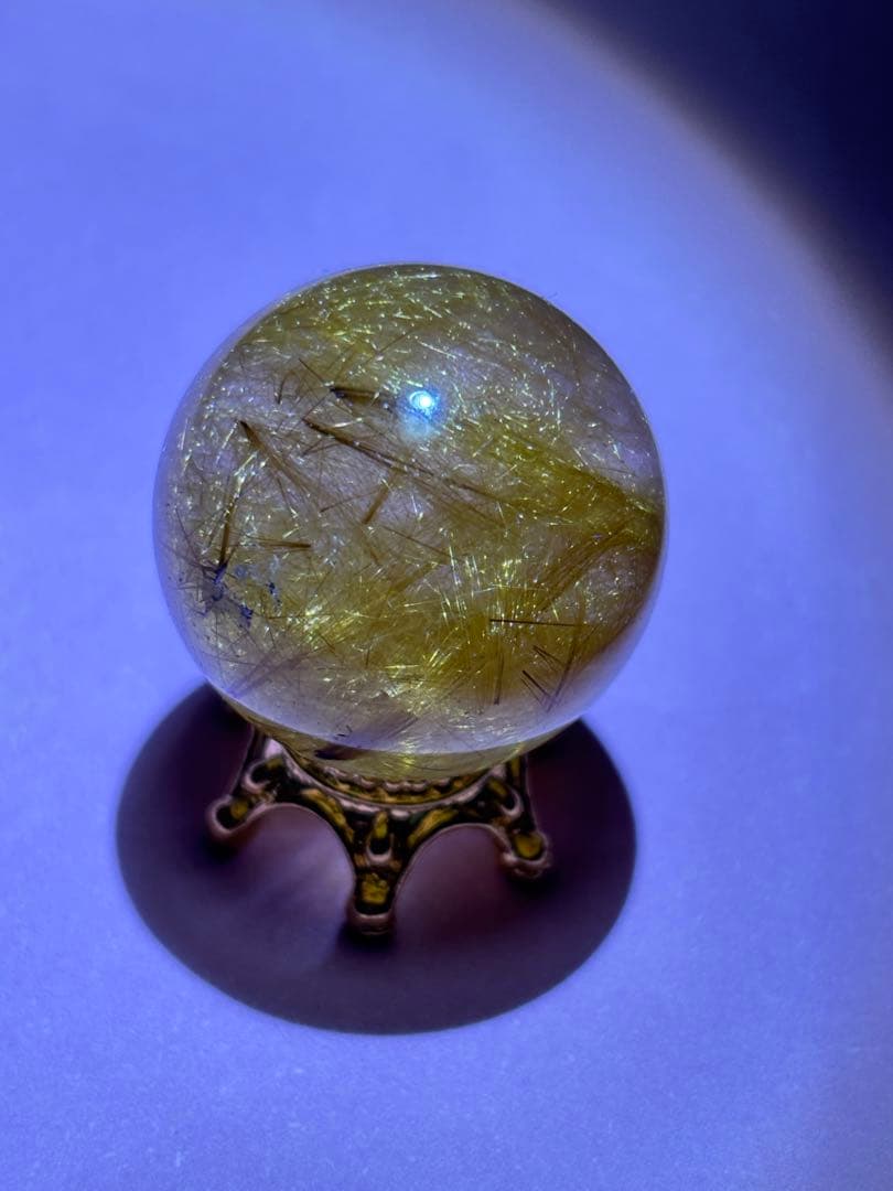 ルチル　ルチルクォーツ　財運　高品質　ザクザク　ゴールド　ミニスフィア