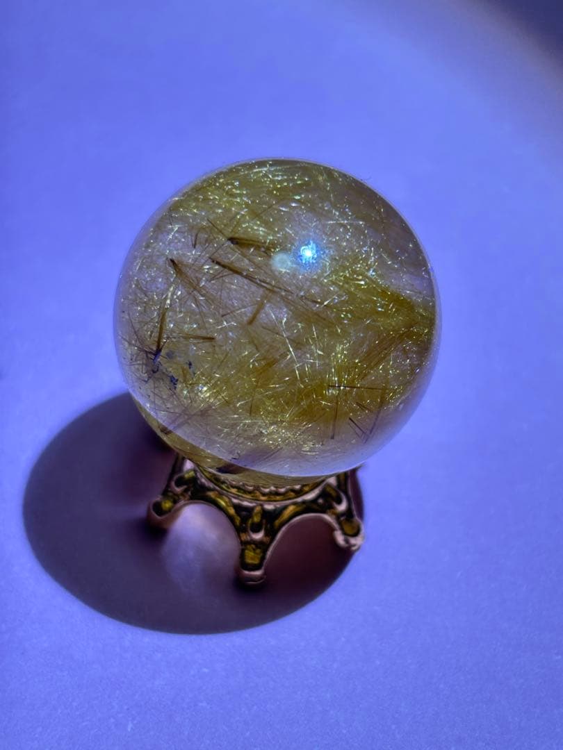 ルチル　ルチルクォーツ　財運　高品質　ザクザク　ゴールド　ミニスフィア