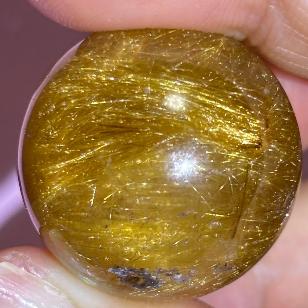 ルチル　ルチルクォーツ　財運　高品質　ザクザク　ゴールド　ミニスフィア