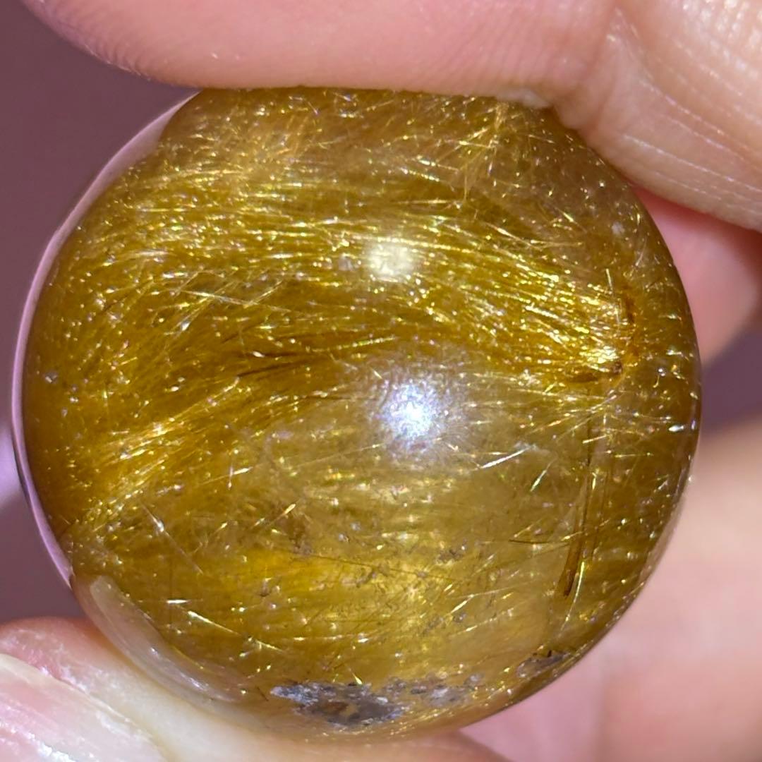 ルチル　ルチルクォーツ　財運　高品質　ザクザク　ゴールド　ミニスフィア