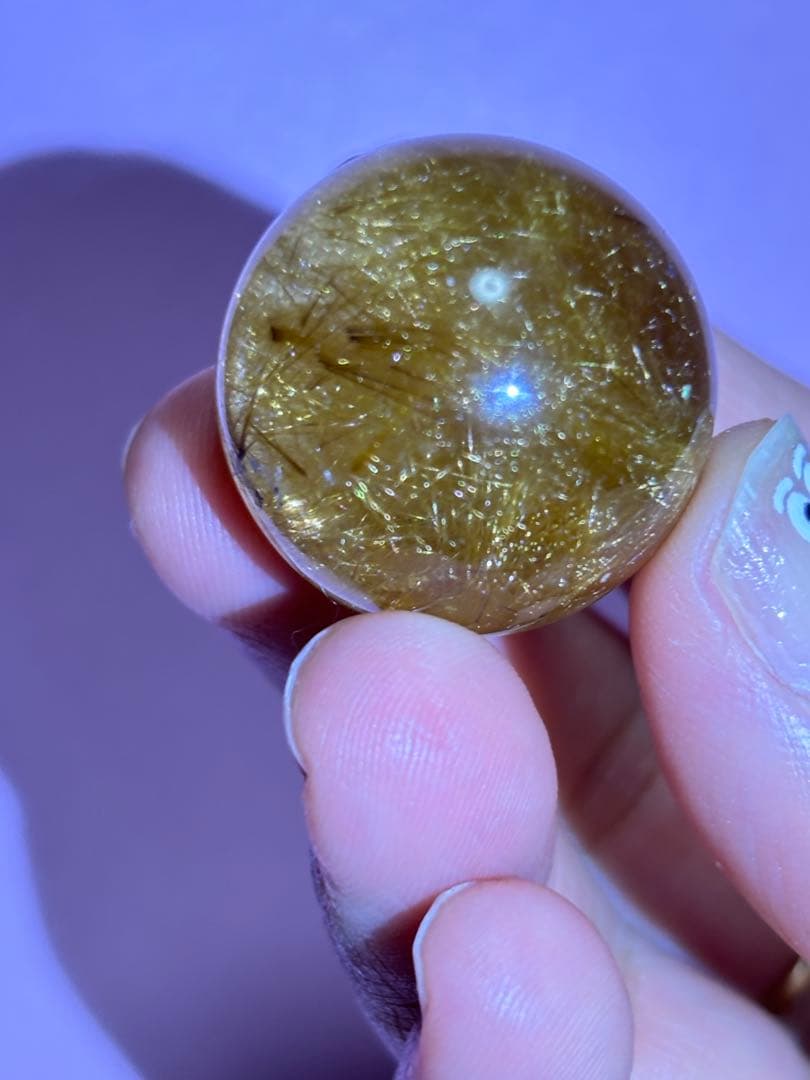 ルチル　ルチルクォーツ　財運　高品質　ザクザク　ゴールド　ミニスフィア