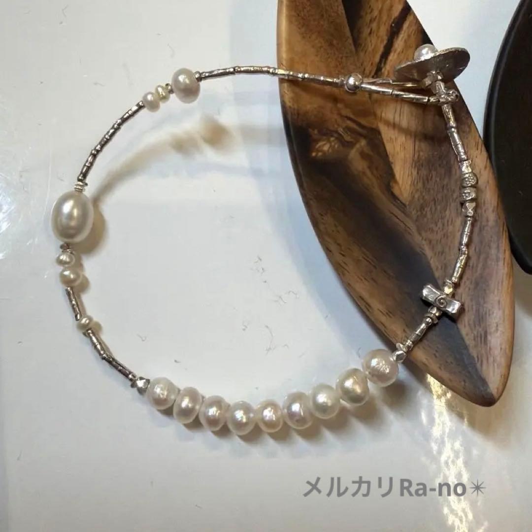 天然石とカレンシルバー　ブレスレット　２本分