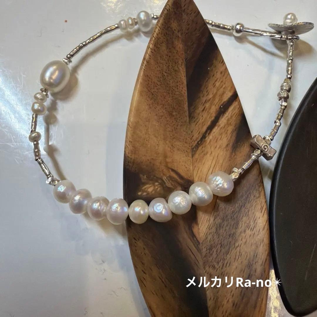 天然石とカレンシルバー　ブレスレット　２本分