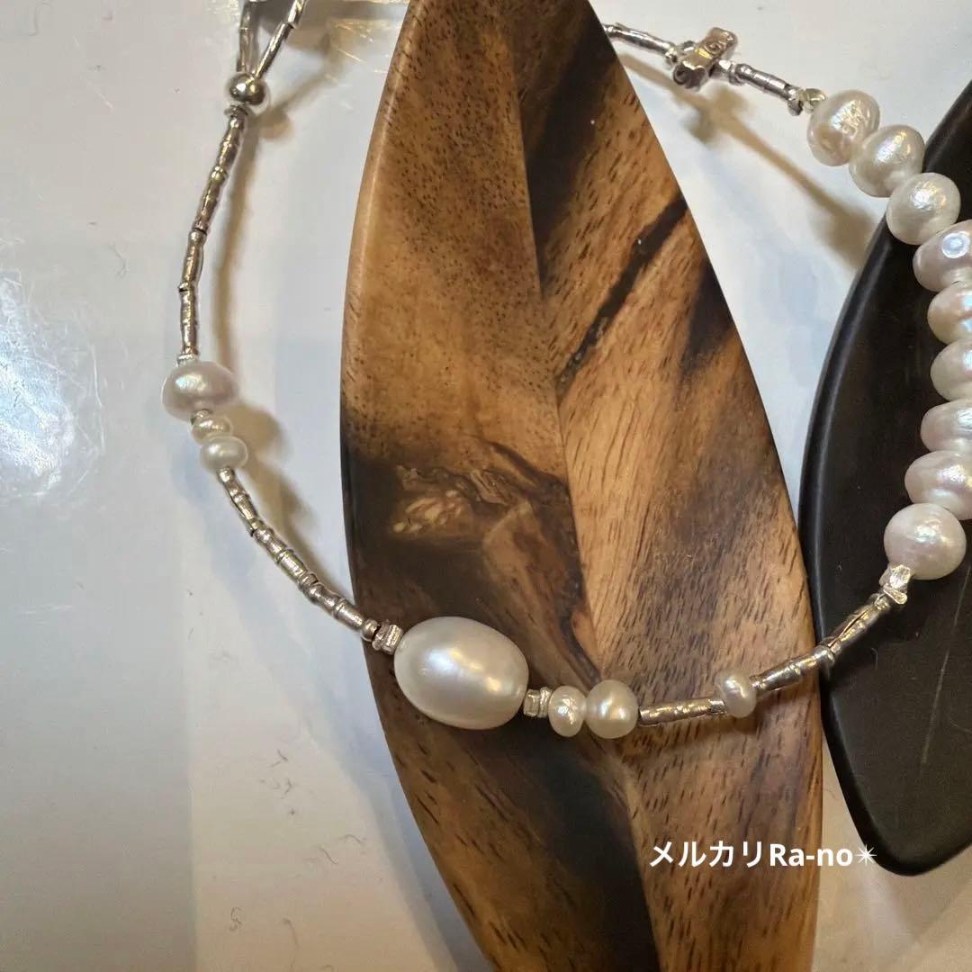 天然石とカレンシルバー　ブレスレット　２本分