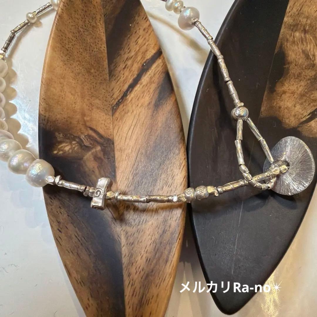 天然石とカレンシルバー　ブレスレット　２本分