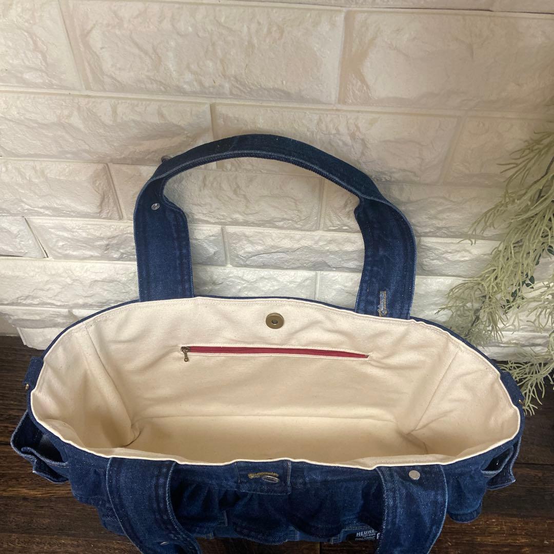 236デニムリメイク⭐️フリル⭐️特大トートバッグ