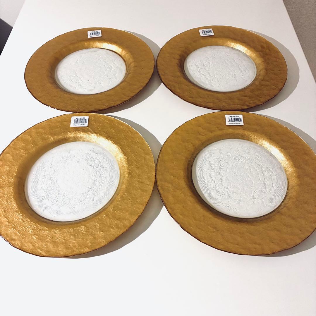 ミヤザキ食器　エムスタイル マラケシュ リムプレート 28cm セット ゴールド