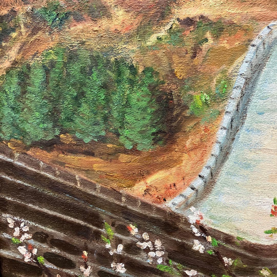 レトロ 万里の長城 風景画 油彩画 油絵 アート 絵画 額縁 額装 インテリア