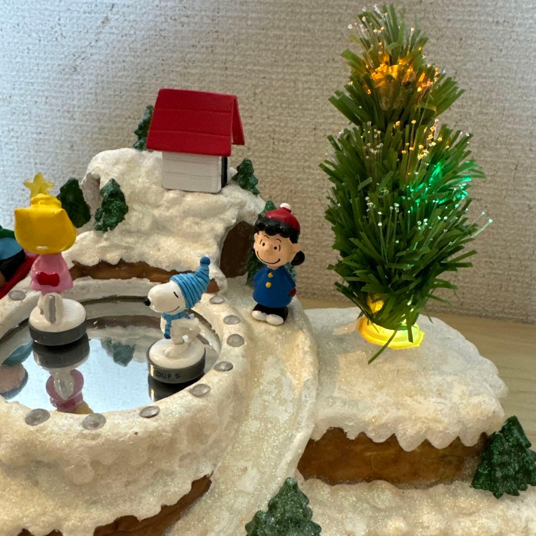 スヌーピー クリスマス　オルゴール　スケート　サンキョー　からくりオルゴール