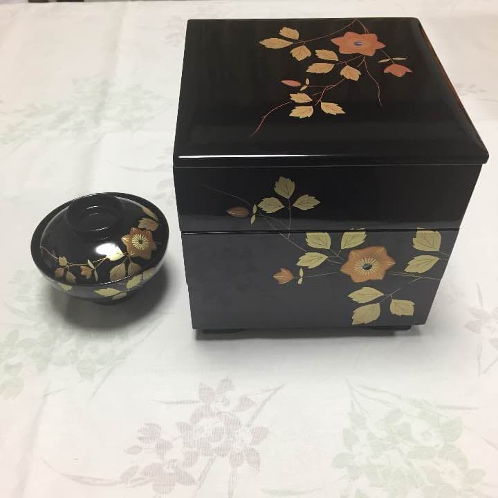会津塗り 蒔絵 重箱 吸い物椀 菓子皿 茶托セット 定価 10万