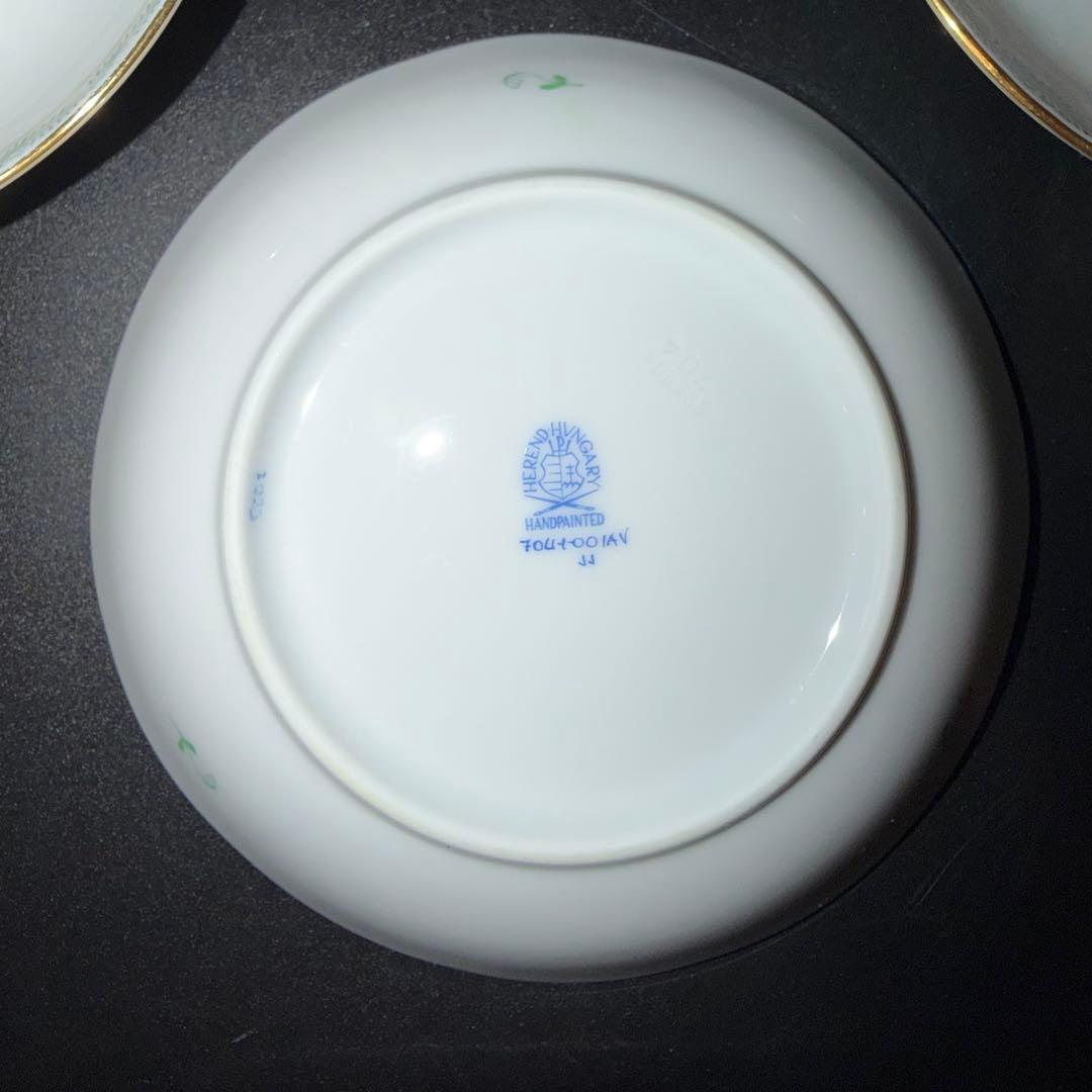 も*も様 ヘレンド　アポニーグリーン　フルーツソーサー　5枚セット　洋食器　陶器