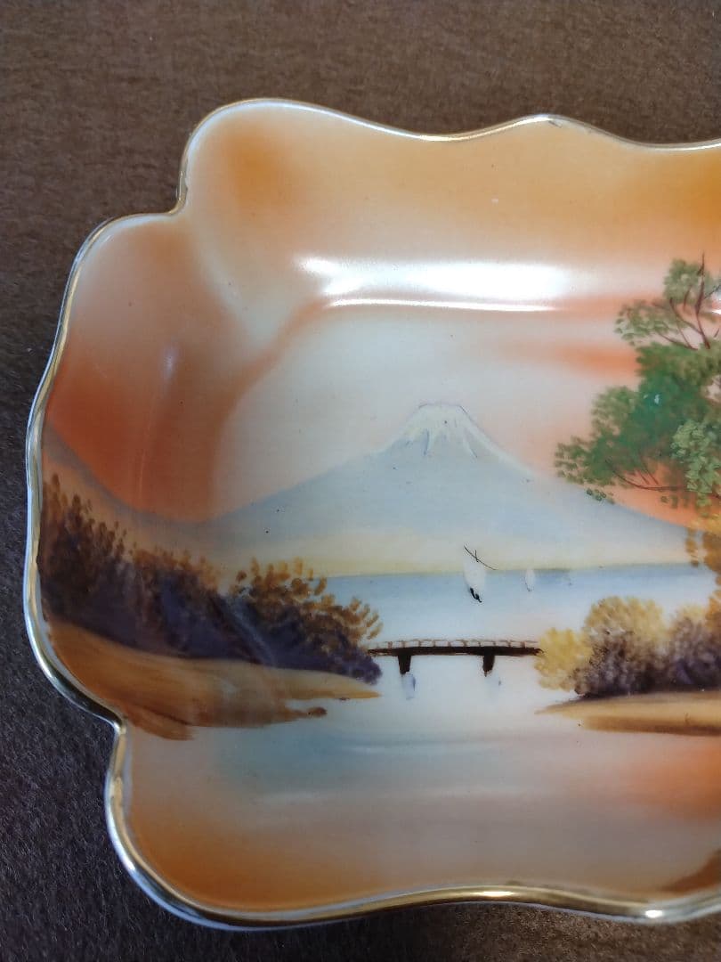 オールドノリタケ　風景画　小皿