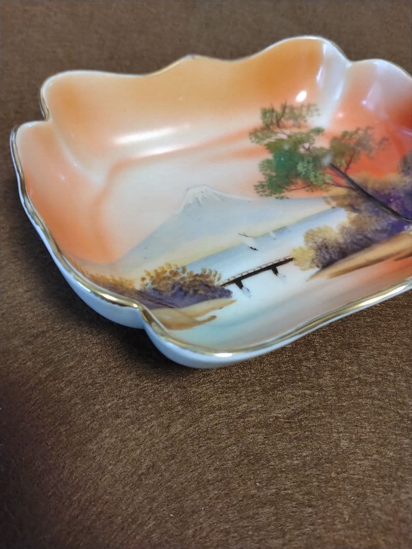 オールドノリタケ　風景画　小皿