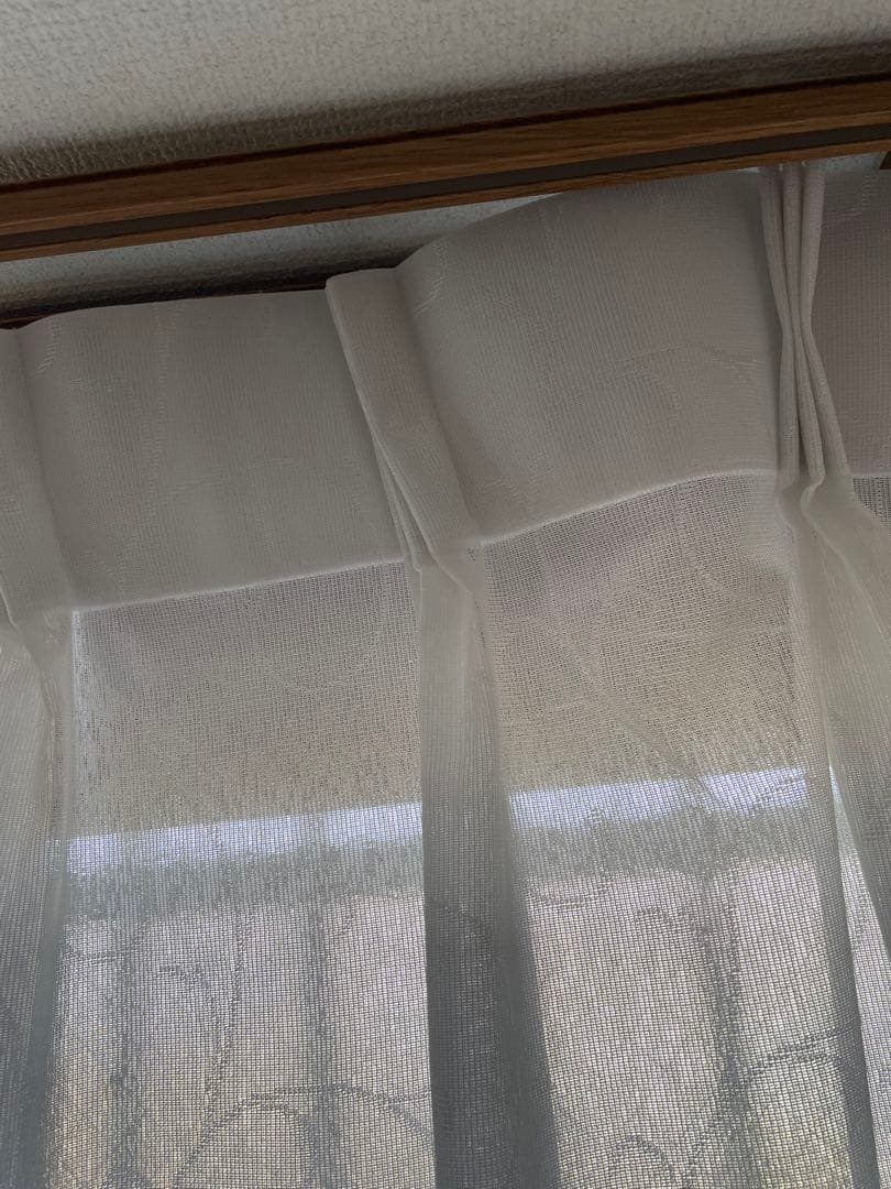 完全オーダーメイド紫色 フリンジ付き1セット分高級厚手・レース一体型カーテン