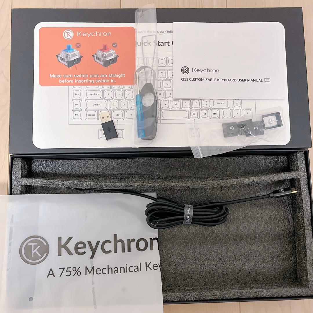 【おまけ付き】Keychron Q11 US配列 赤軸 ＋専用ケースセット