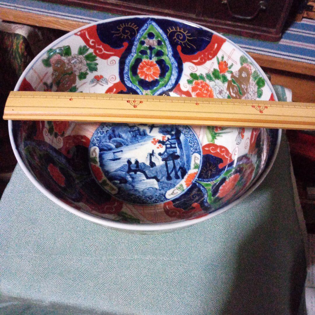 骨董　赤絵　手描き鉢