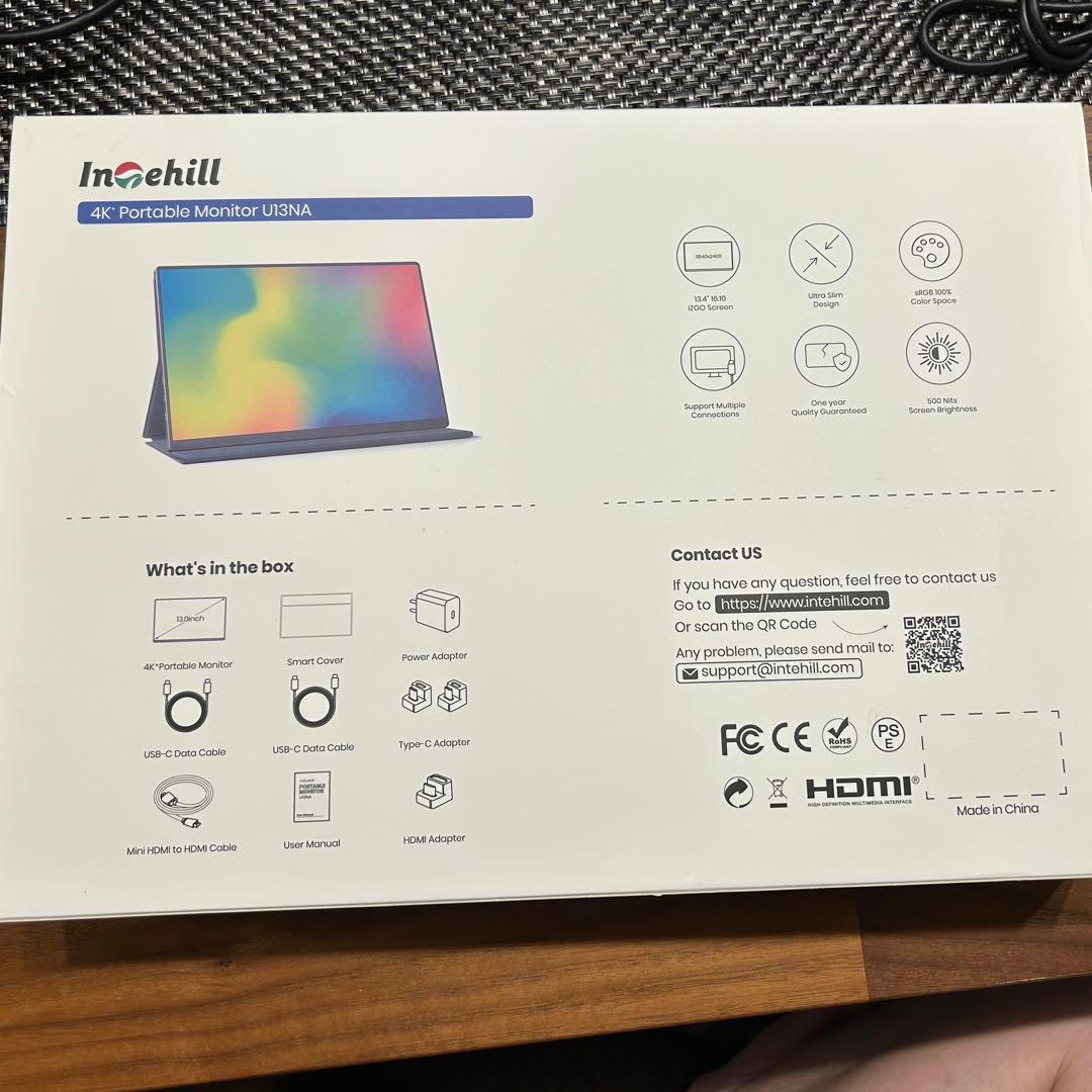 Intehill モバイルモニタ 4K 13.4 インチ U13NA