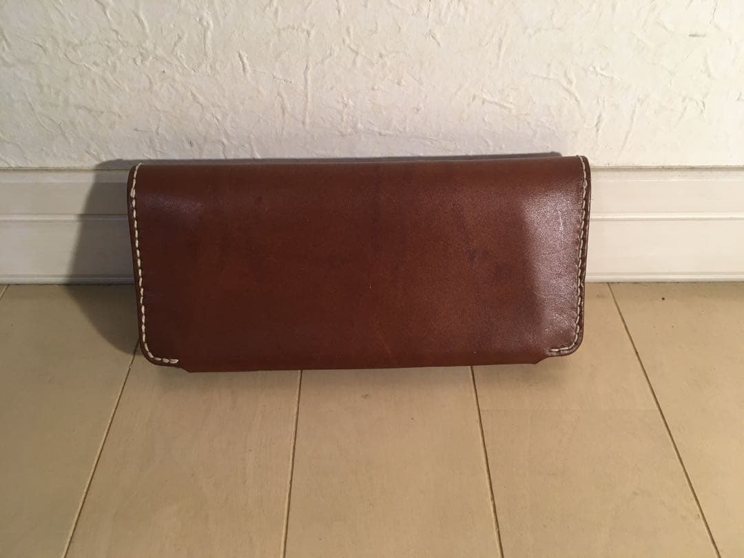 ハンドメイド ブラウンレザー長財布